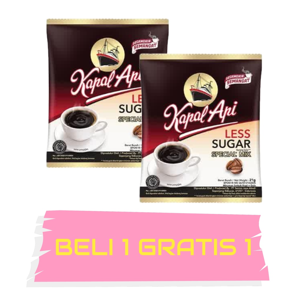 

TERMURAH...!!!! KOPI KAPAL API LESS SUGAR BELI 1 GRATIS 1