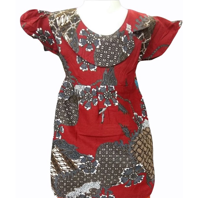 DRES ANAK BATIK PEREMPUAN PREMIUM  / DRES PENDEK ANAK PEREMPUAN KATUN SOLO KEKINIAN UMUR 1-9 TAHUN
