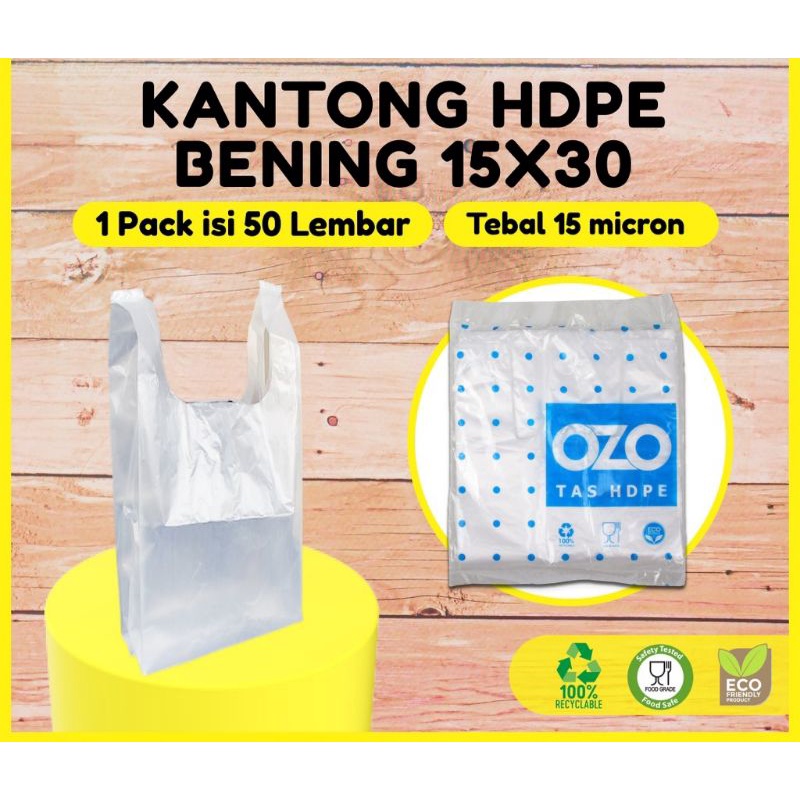 Kantong Plastik Kresek Bening Tebal UK 15x30 HDPE