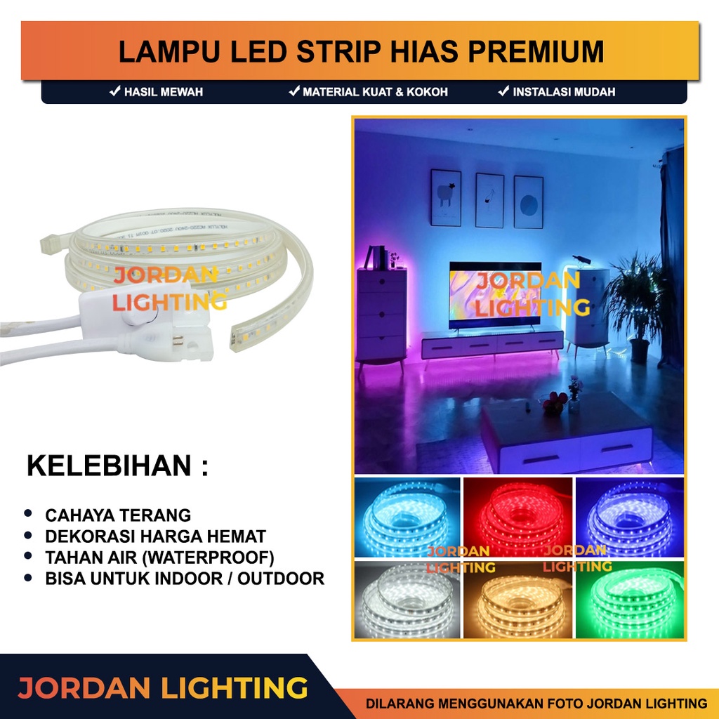 Jual Lampu LED Strip Lamp 220V PREMIUM Super Bright Meteran Indoor ...