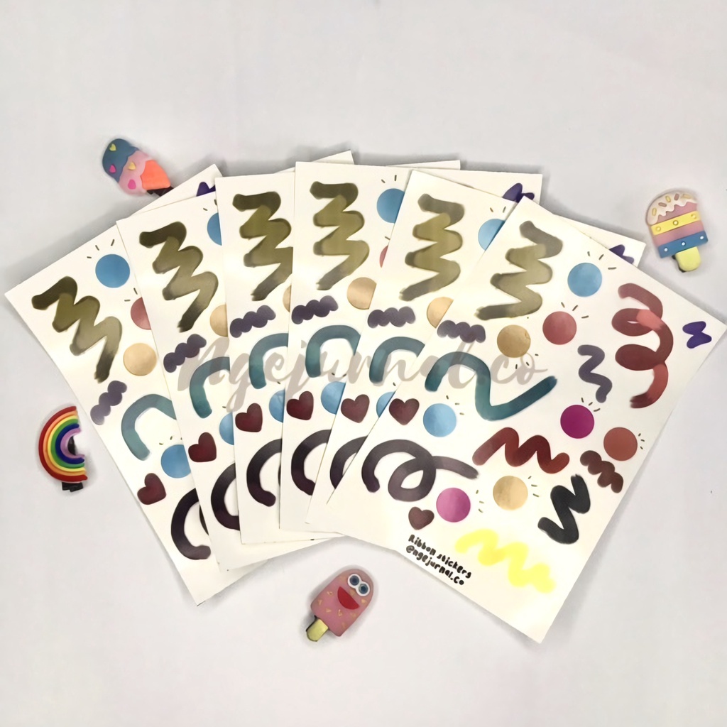 

STICKER RIBBON WATERPROOF l STICKER CUTE l STICKER AESTHETIC ( ANTI AIR )