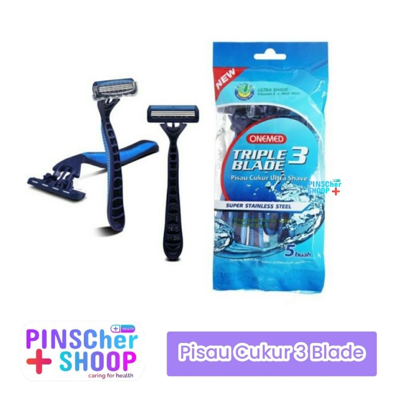 Pisau Cukur 3 Blade Ultra Shave Onemed Isi 5 Pcs