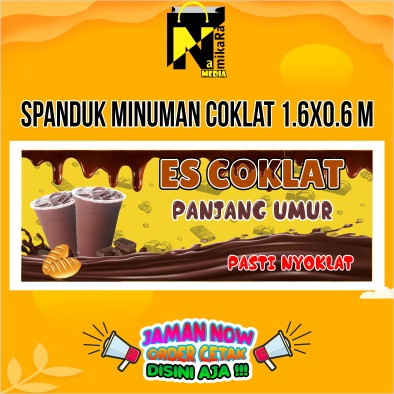 Jual Spanduk banner backdrop ES COKLAT atau Nyoklat murah bisa custom