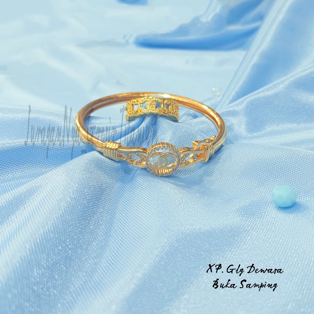 GELANG DEWASA BANGKOK ZICRON TITANIUM  LOGO MEWAH ANTI KARAT&amp;ANTI LUNTUR