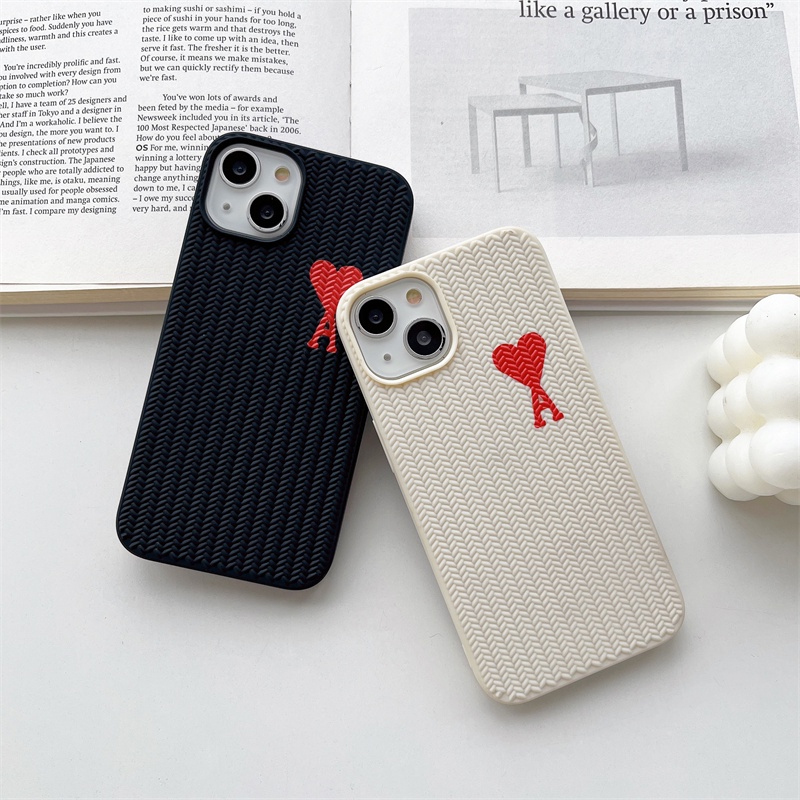 Soft Case Motif Poker Hati Merah Untuk iPhone 14 13 12 11 Pro X XS Max 7 8 Plus