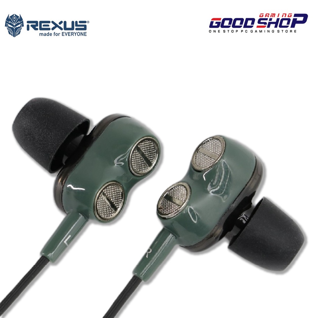 Rexus Earphone Gaming EP4 Dual Driver With Mic - Gaming Earphone