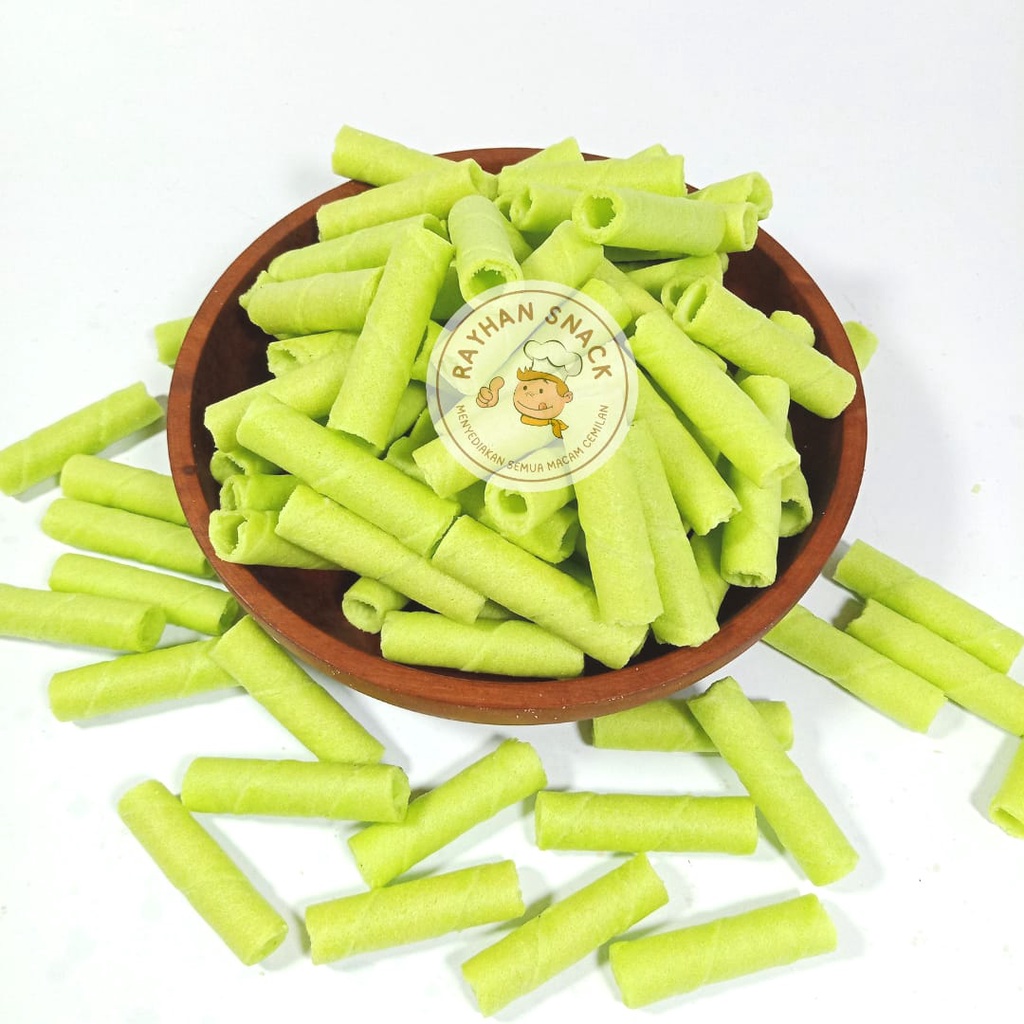 

Wafer Roll Astor Mini Varian Pandan 1kg / Stick Wafer Roll Kiloan Terlaris