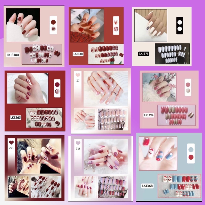 [✅ bisa COD] [✅ Gratis LEM dan KIKIR ] (DK0053) 24pcs/set Kuku Palsu Pendek Panjang Imitasi Nail Tip