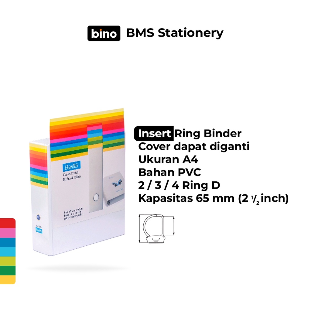 

[BMS Surabaya] Bantex INSERT Ring Binder Ukuran A4 | Kapasitas 65 mm