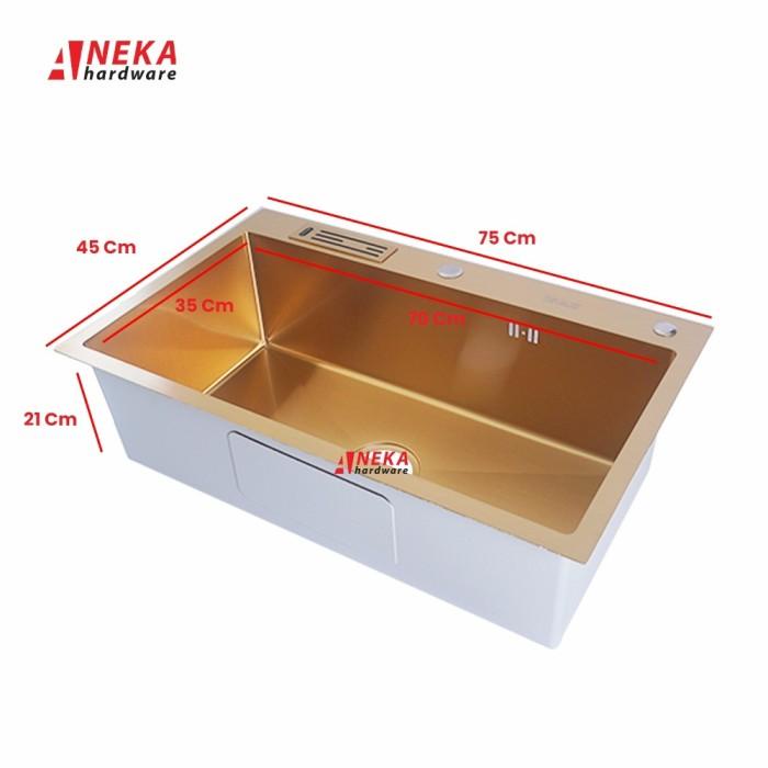 Kitchen Sink 7545 ISAN Gold Satu Lubang / Kitchen Sink Warna Gold