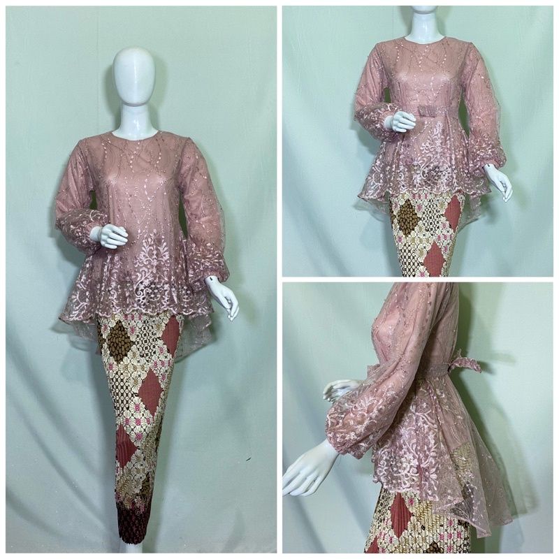 Ready kebaya brokat lengan balon//kebaya wisuda modern//kebaya brokat remaja//couple kebaya tunangan