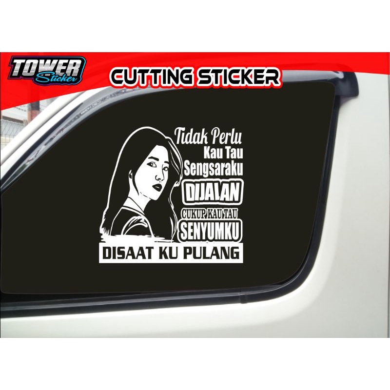 Sticker cutting kaca samping mobil pick up, grandmax, truck stiker kata kata mobil