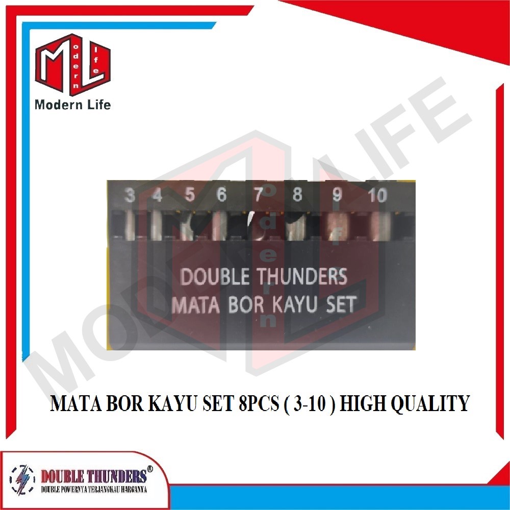 Mata Bor Kayu Set 8Pcs Double Thunders ( High Quality )