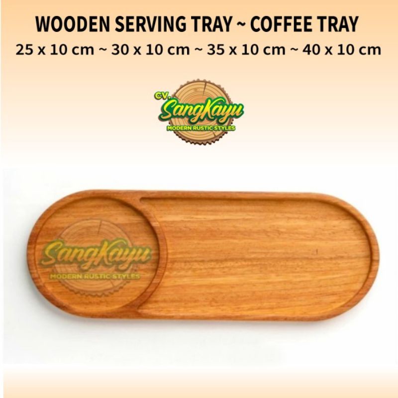 Baki tatakan nampan kayu oval tray plate tray nampan saji tatakan kopi