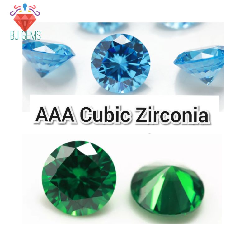 Grosir 50-100pcs Pack Cubic Zirconia blue Green Color