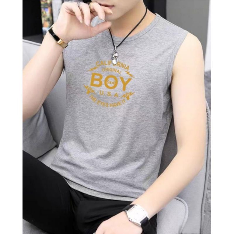 Baju Singlet Pria BOY/Baju Pria Tanpa Lengan Keren_Baju santai Pria-baju oblong