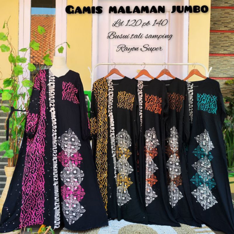 Gamis Rayon Super Premium Kekinian Jumbo Bumil Busui Resleting Depan Home Dress Cap Malaman Pekalongan Terbaru