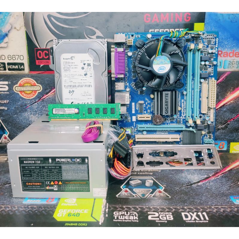 PAKET Motherboard INTEL G41 Socket LGA 775 Processor Core 2 Duo Hardisk RAM DDr3 Power Supply