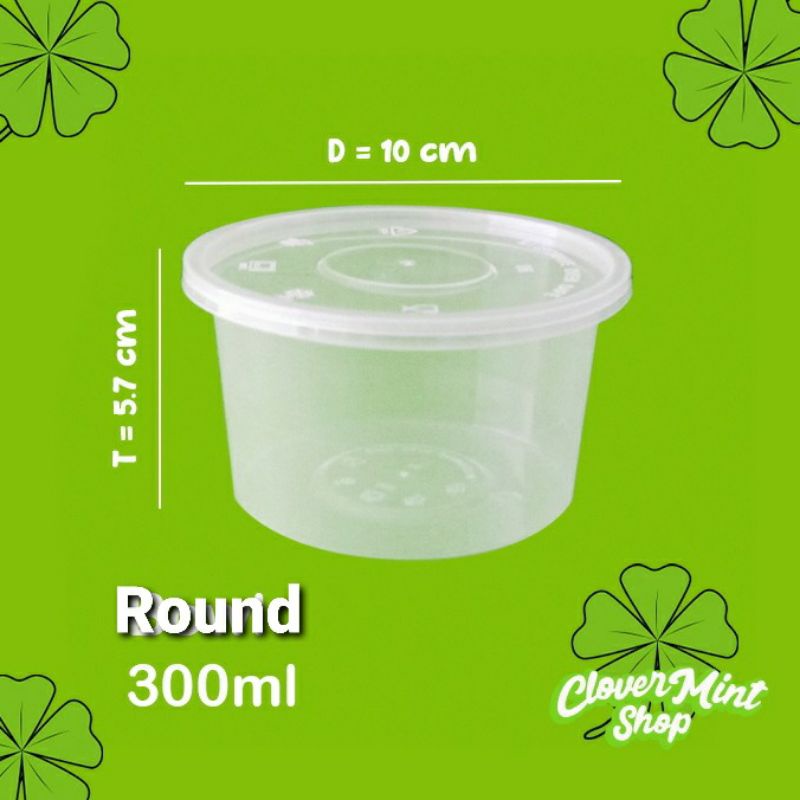 MANGKUK PLASTIK 300 ML (500PCS)/BOWL/KOTAK MAKAN/THINWALL/CUP PLASTIK