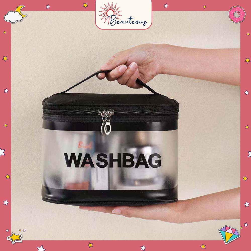Tas Make Up Kosmetik Storage Transparan PVC Travel Pouch Bag Washbag Waterproof