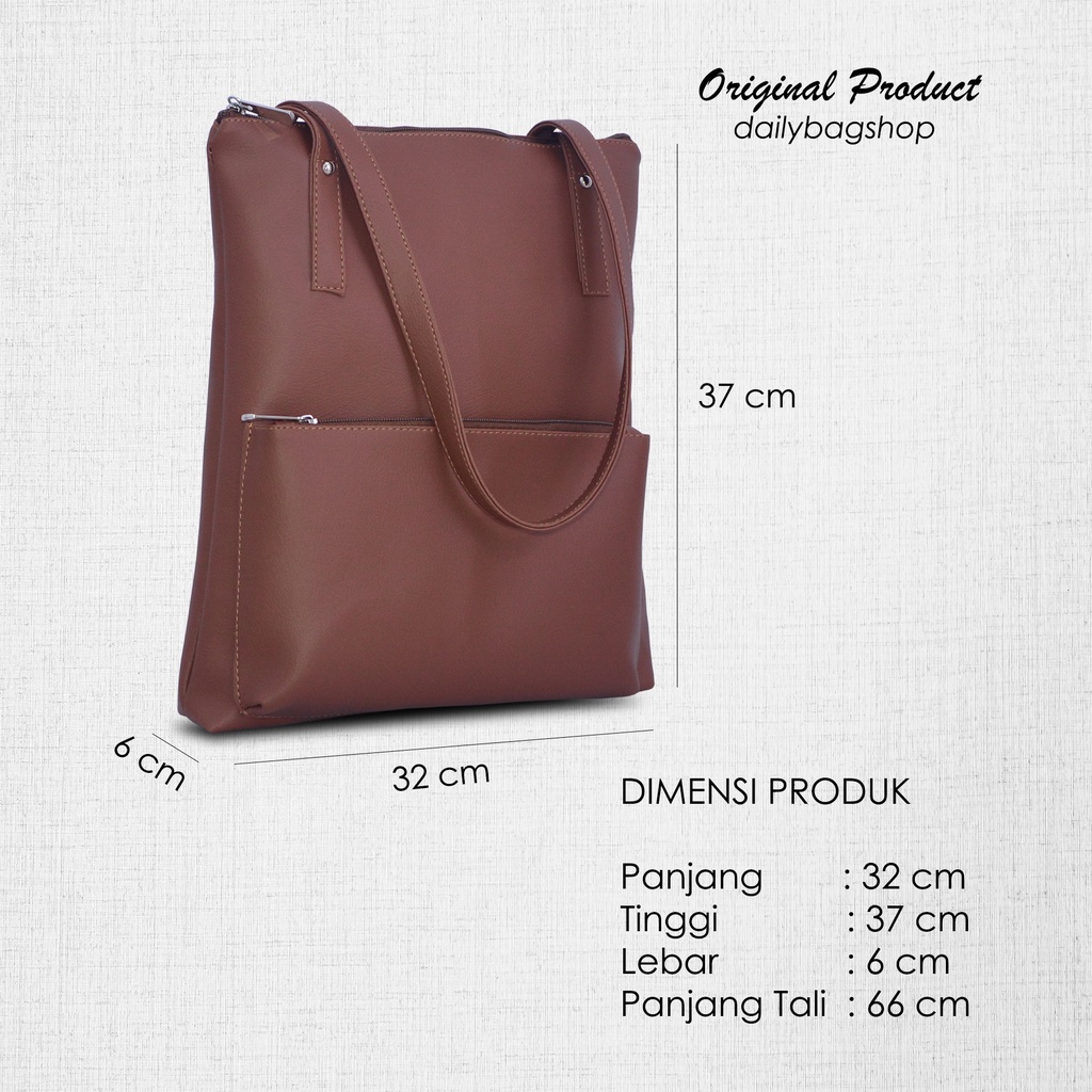 Tas Wanita Besar Tote Bag Laptop 14 Inch Map Dokumen Kuliah Kerja Terkini Resleting Simple Modis