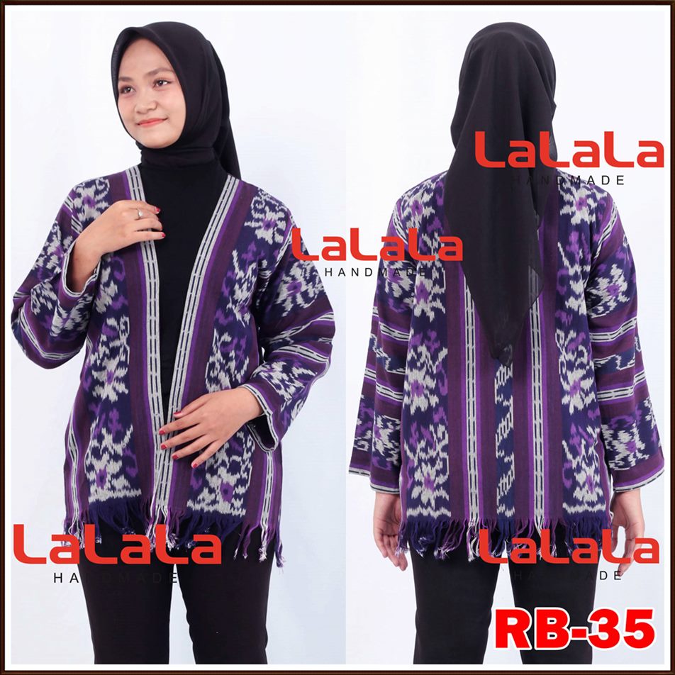 Outfit Kekinian Blazer Kerja Wanita Kantor Baju Muslim Outer Tenun