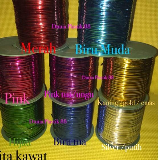 

Update!! 1GULUNG/500YARD/-+150METER tali PITA KAWAT ikat pengait kait plastik metalik foil parcel souvenir