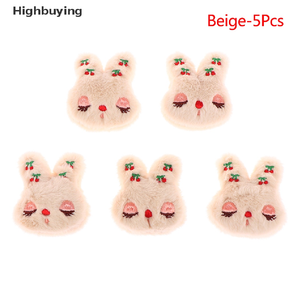 Hbid 5Pcs / Set Bros / Pin Bentuk Kelinci Bahan Plush Untuk Aksesoris Tas / Mantel / Sweater / Scarf Glory