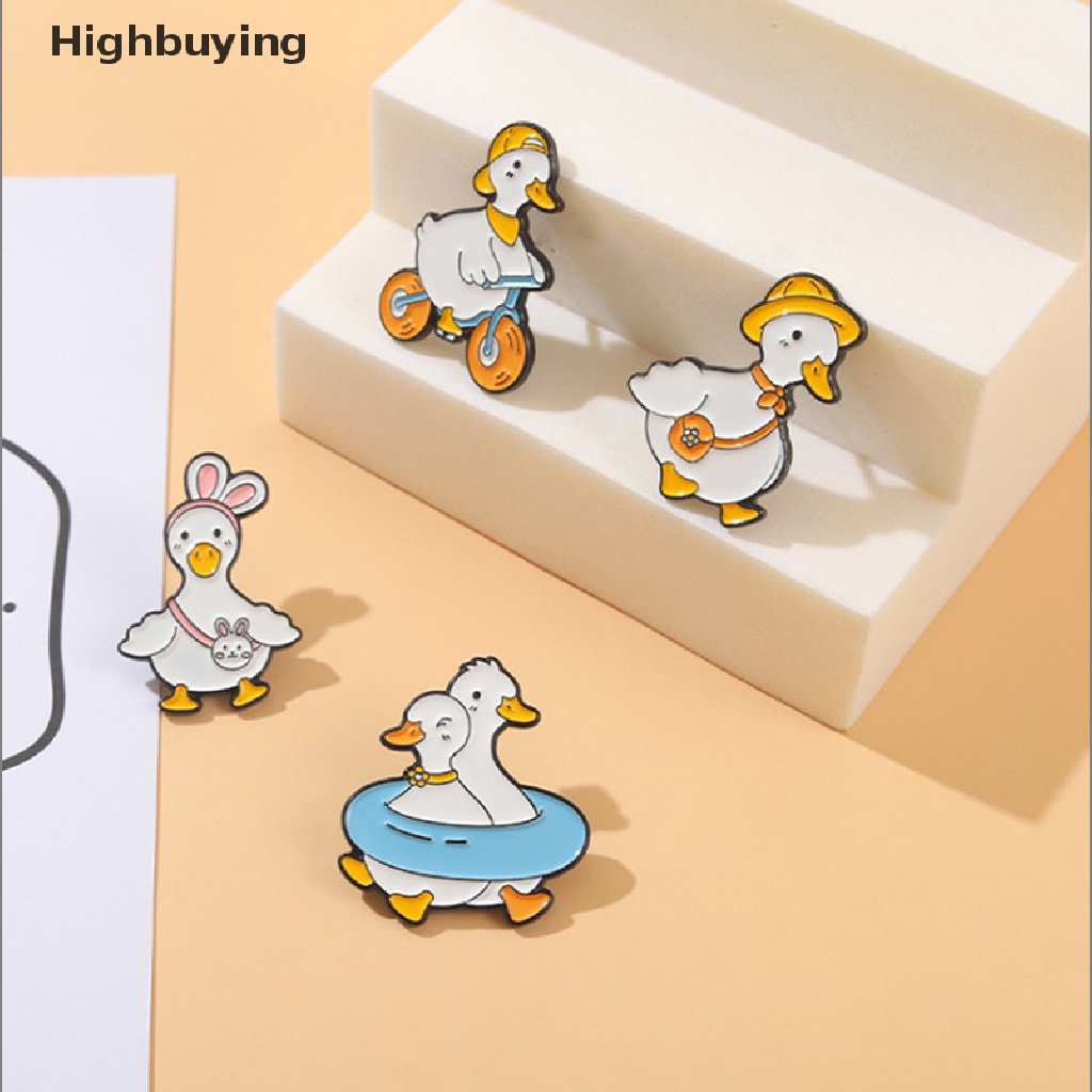 Bros Pin Enamel Bentuk Kartun Hewan Bebek Berenang Untuk Hadiah Anak Glory