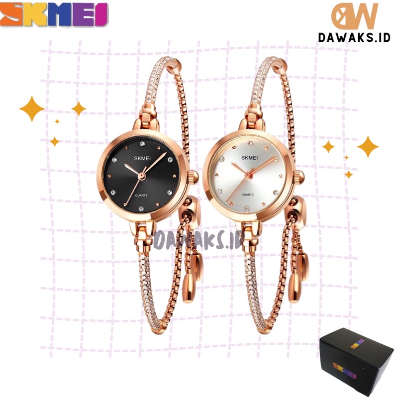 JAM TANGAN SKMEI WANITA 1805 ORIGINAL GELANG SERUT TAHAN AIR AMAN UNTUK BERENANG FREE BOX SKMEI JAM 