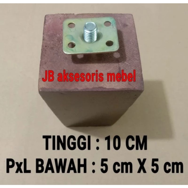 KAKI KURSI KAYU PIRAMID 10 cm / KAKI SOFA MEJA LEMARI KAYU KOTAK 100 mm