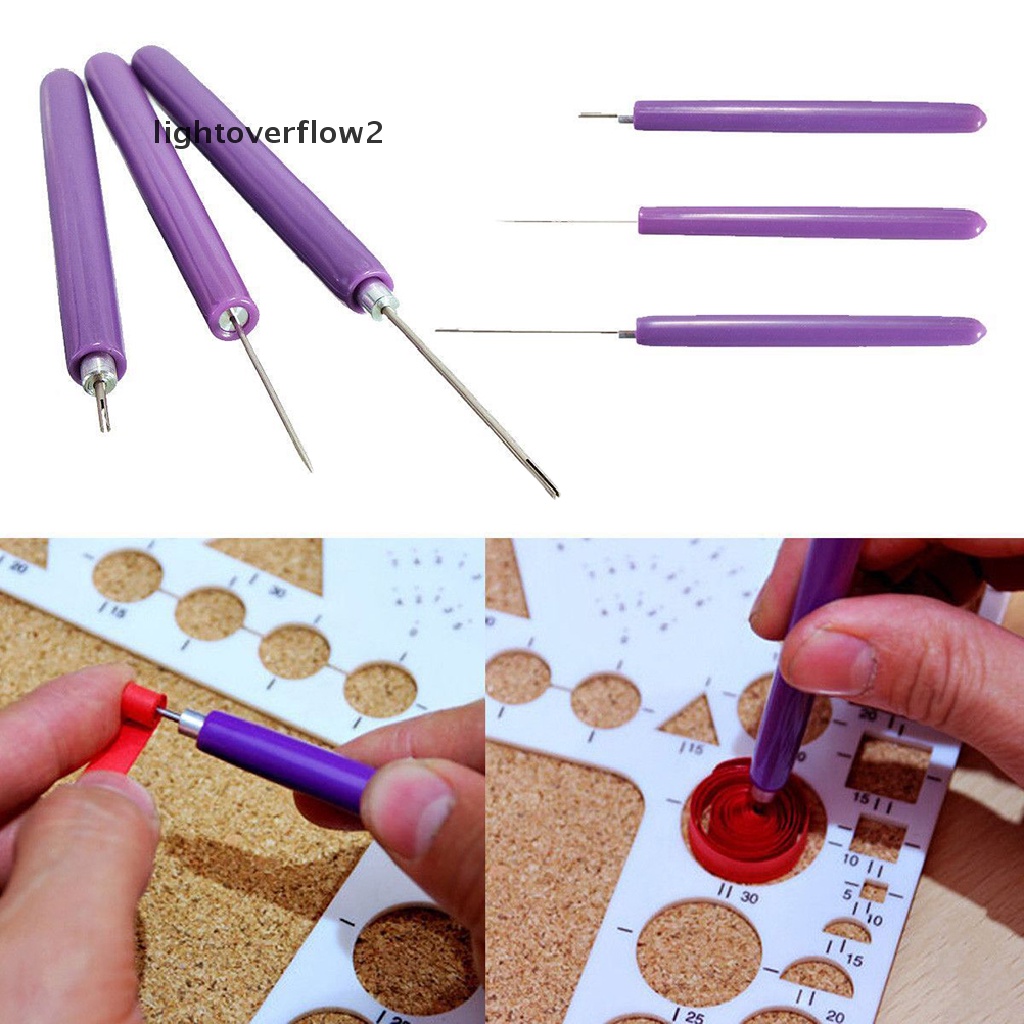 (lightoverflow2) 3pcs / Set Pen Penggulung Kertas Origami DIY