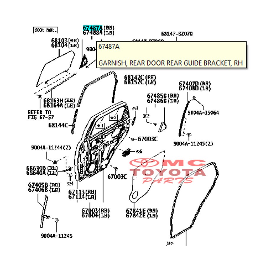 Garnish Segitiga Luar Belakang Tengah Kanan Rush Terios 67487-BZ020