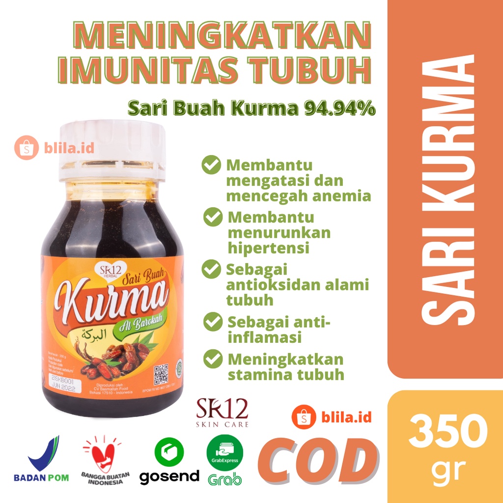 SR12 Sari Buah Kurma 350gr Herbal Meningkatkan Imunitas Tubuh BPOM