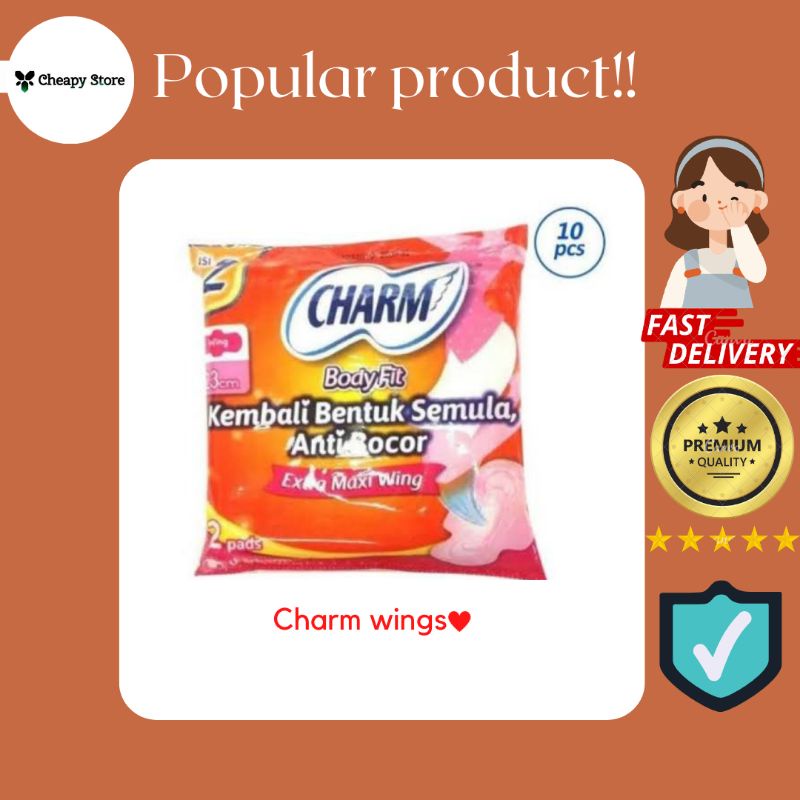 Pembalut Charm Wing isi 10 sachet @2Pads (renceng)