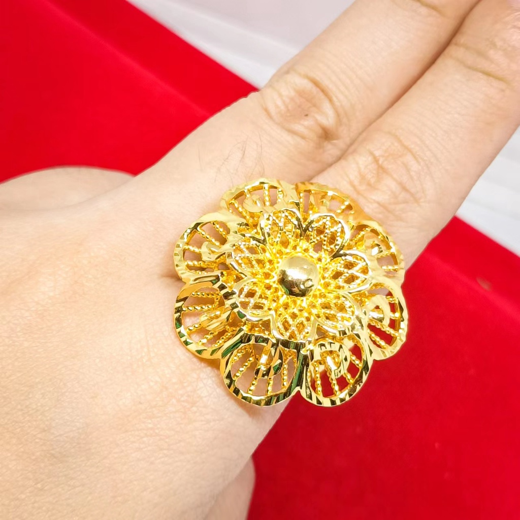 Cincin kendari xuping perhiasan lapis Emas asli 24k gold Bunga Terbaru Cantik Perhiasan