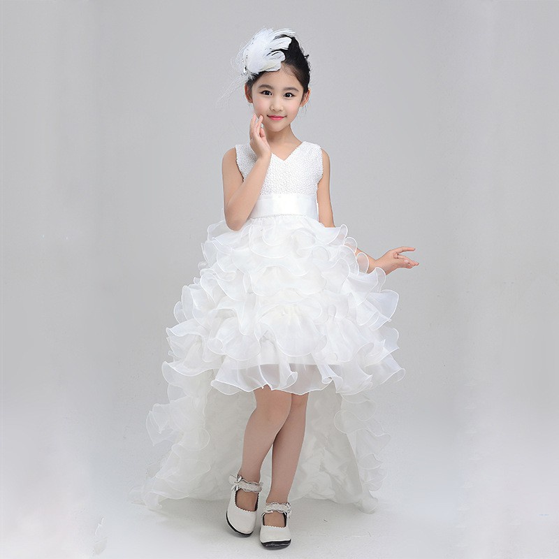 Kid Long Tail Price Dress Girl Tutu Gaun Gaun Bola Bola Big-simpul Big-simpul