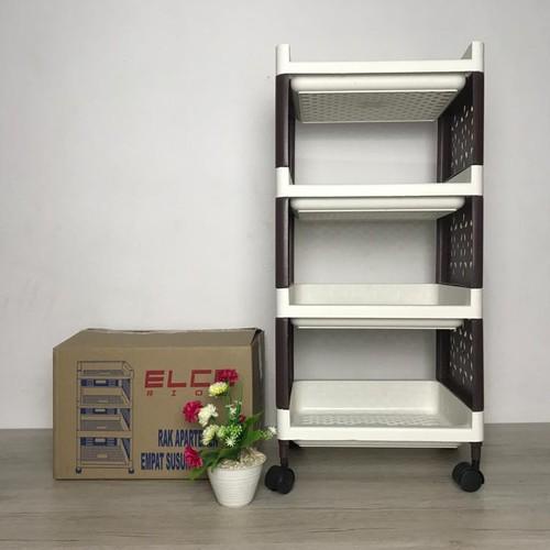 Rak Apartemen Plastik 4 Susun Rak 4 susun Serbaguna Rak 4 Tingkat