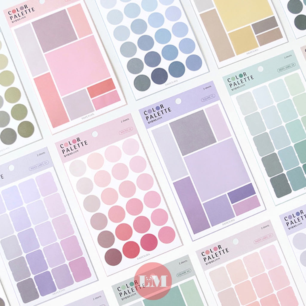 

[CUCI GUDANG] Sticker Deco Color Palette isi 4 lembar