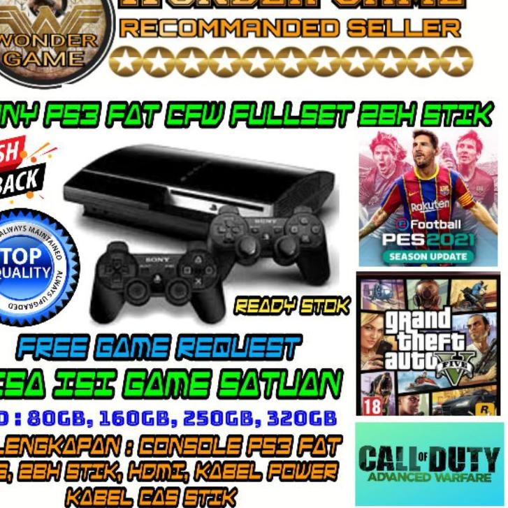 TrxCc1C6--PS3 FAT CECHL CFW FULLSET 2BH STIK HDD 500GB non VOID