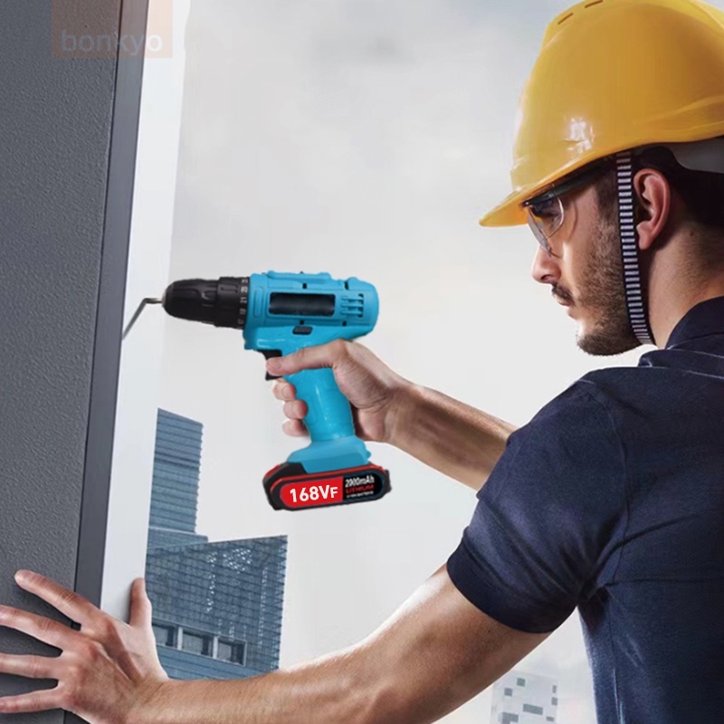 Mukava Baterai dua ganda Mesin bor cordless/Elektrik Drill/ bor listrik/beton besi kayu full set pilihan Bor tanpa kabel