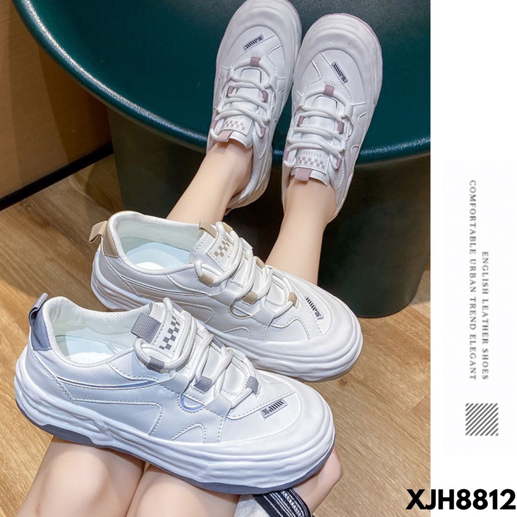 SEPATU SNEAKERS WANITA BERTALI UNIK CAKEP ET IT NOW BAHAN PU IMPORT JH8812