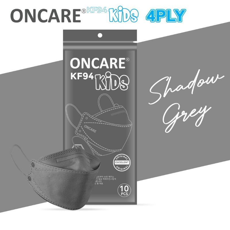Masker KF94 Anak 4ply Korea Premium Mask Warna Murah-KF94 SHADOW GREY