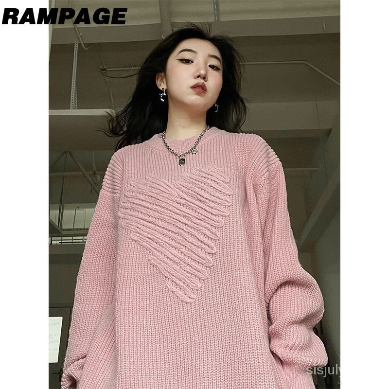 #Sisjuly# Jumper cinta vintage merah muda wanita jumper desain khusus wanita rasa pakaian rajut yang