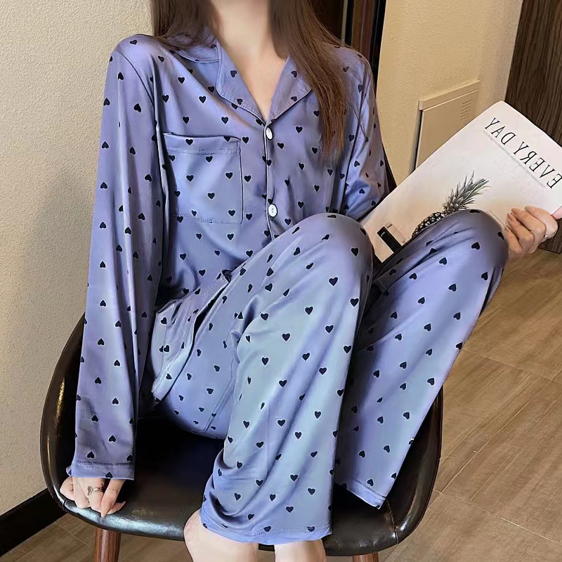 New Korean Cute Wind Ice Silk Pajama Set/Outwardly Wearable Household Suit