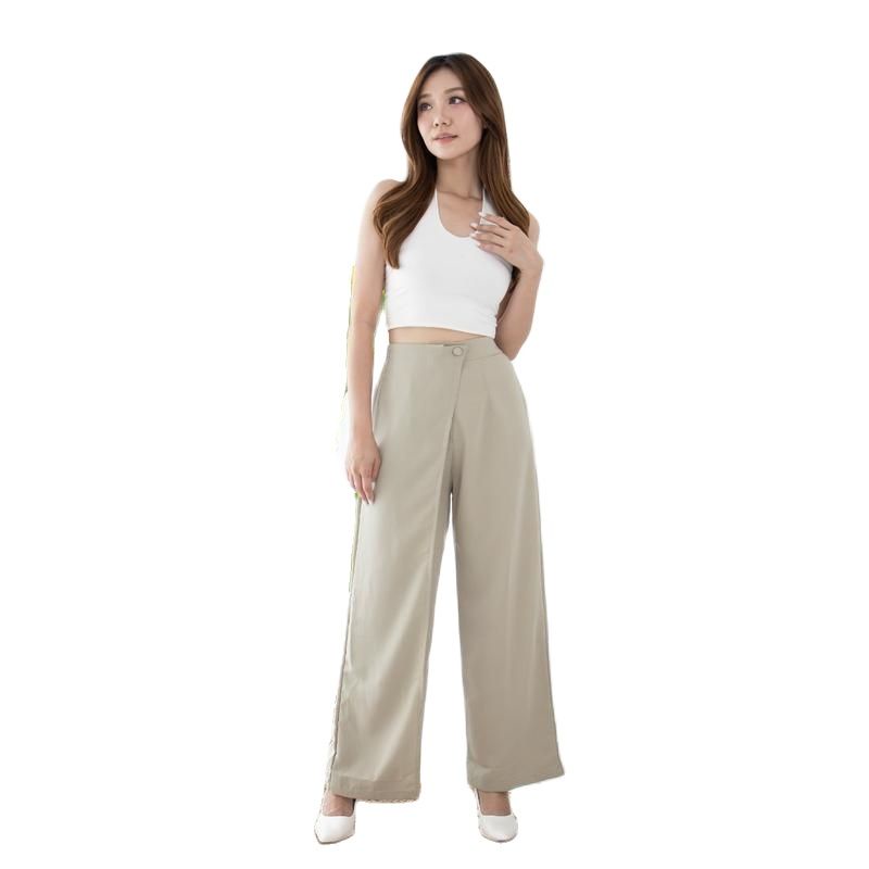 ZASKIYA - Overlap Cullote Pants / Celana Kulot Yeli Wanita Cringkel Premium