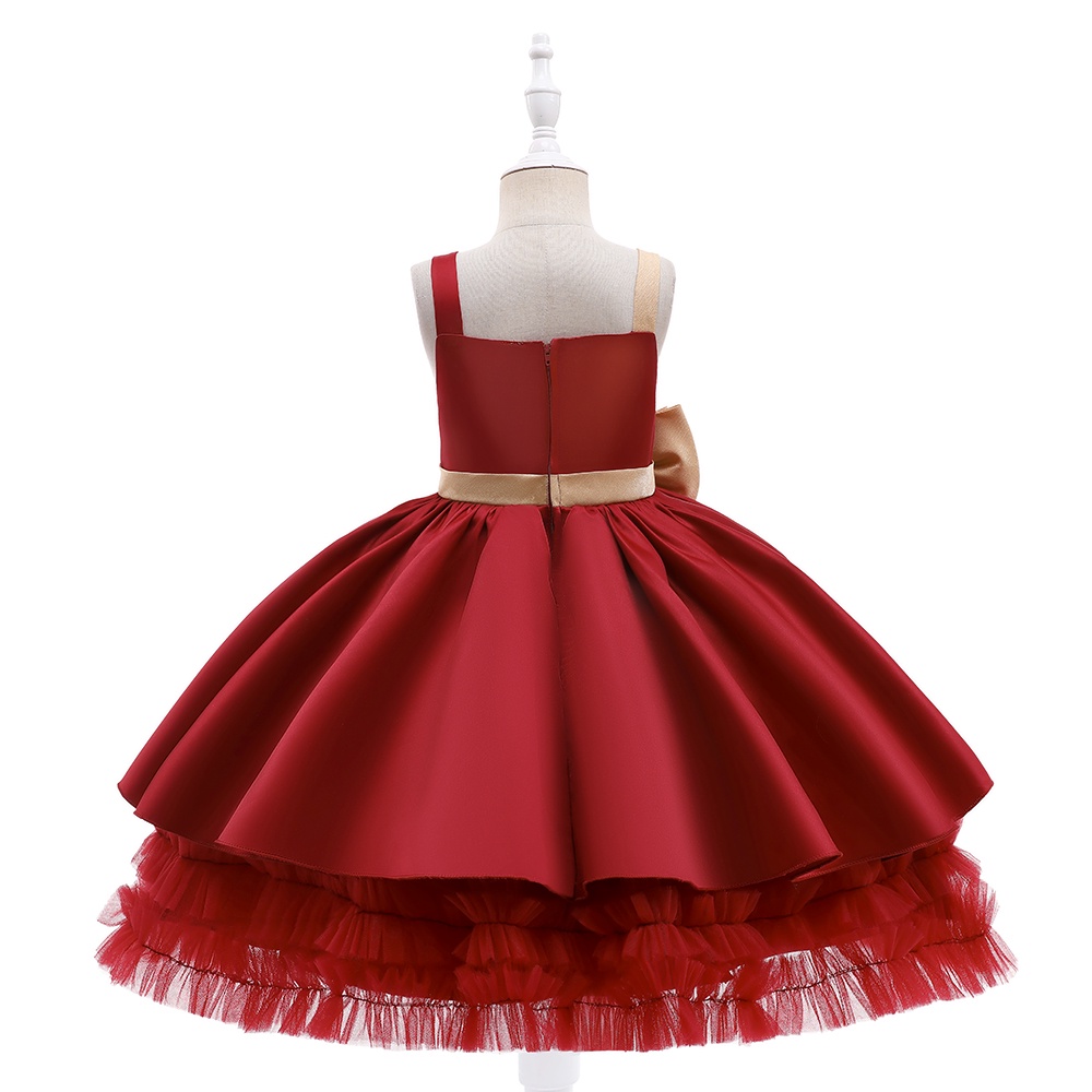 [Brandedbaby] PARTY DRESS SATIN ANAK PEREMPUAN / DRESS CHRISTMAS ANAK PEREMPUAN / DRESS NATAL ANAK IMPORT