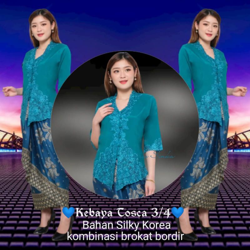 Atasan Kebaya Encim Senada Modern Brukat Bordir