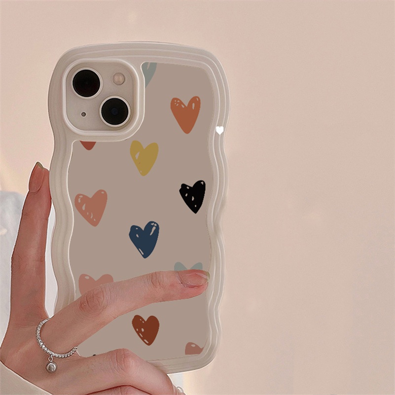 Casing Soft Case Silikon Motif Hati Untuk iPhone 14 13 12 11 Pro Max X Xr Xs Max 8 7 6 6s Plus