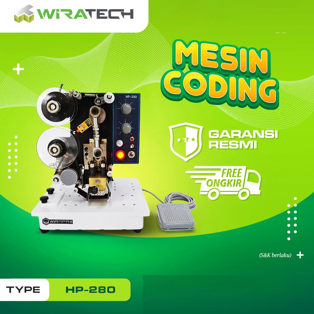 WIRAPAX Coding Semi-Auto HP-280 - Mesin Cetak Kode Expired Date & Kode Produk